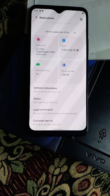 vivo v21e [8+5/128] with box [+92 321 3076195] only whtsapp 7