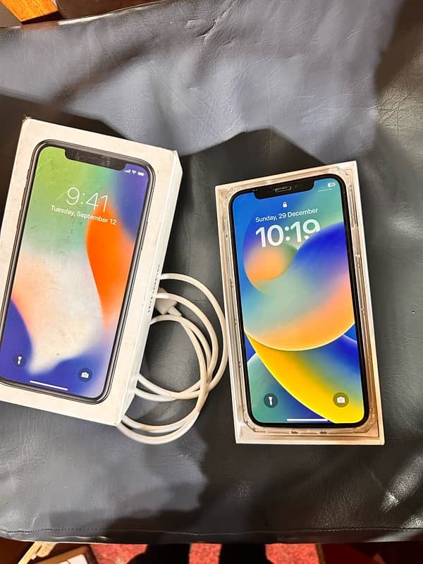 Iphone x pta approved 64 gb with box cable and cover 2