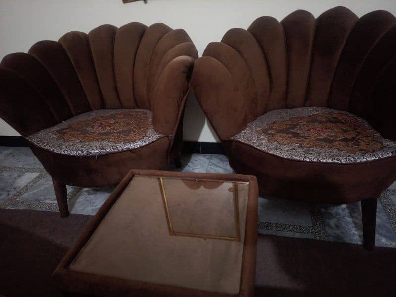 COFEE SET (Two Single Cairs cum sofa+ table) 6