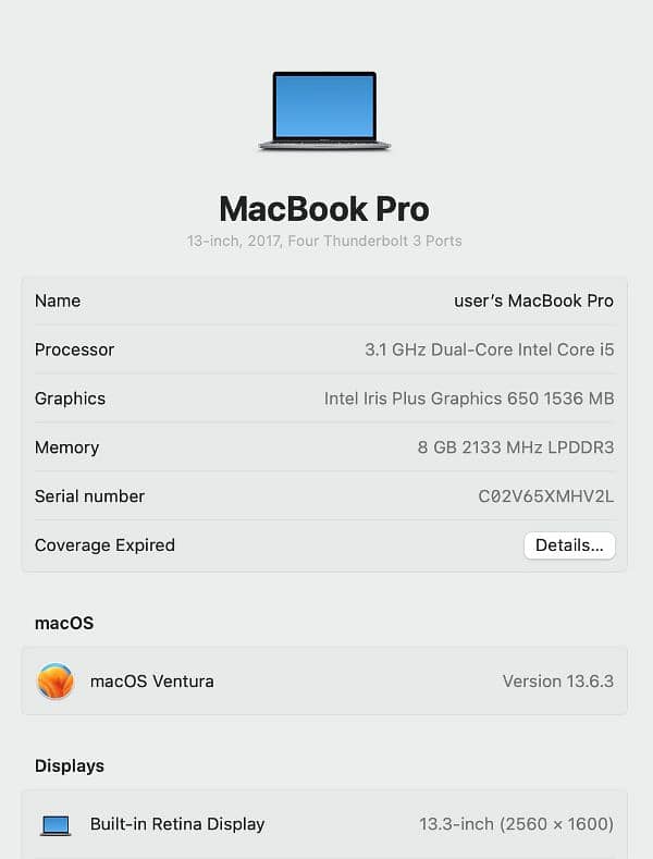 Macbook Pro 2017 2