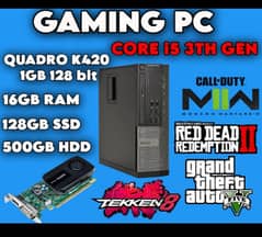 Gaming Pc i5 3470 Nvidia k420 128bit graphic card 128gb ssd 500 hhd