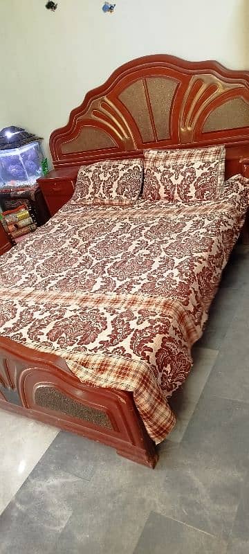 Double Bed with Mattress,Side Tables, Dressing Table, wardrobe 1