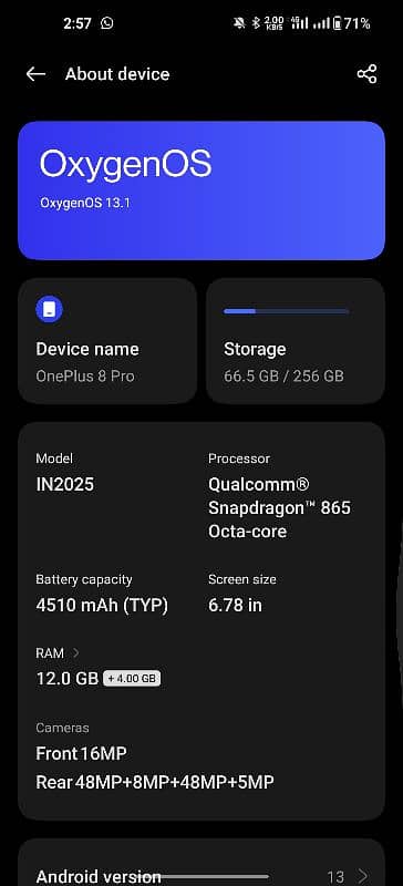 OnePlus 8 Pro dual pta 12/256 0