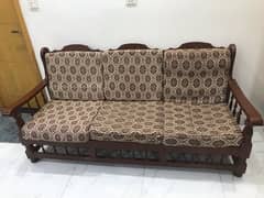 used wooden sofa 3 seater and 4(1 seater)