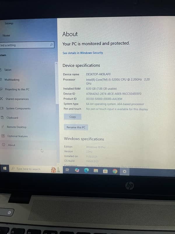 hp laoptop 8+ 256 SSD lagi hoi hy best chalta hy 7