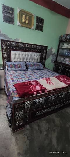 King bed With Side Table, showcase, and dressing Table, reasonable prc