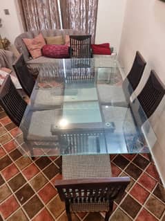 6 Seater Glass Dining Table