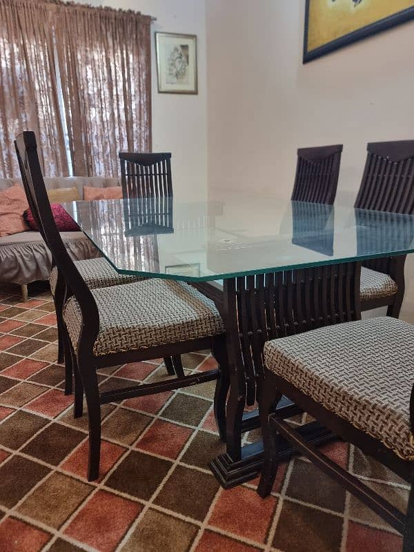 6 Seater Glass Dining Table 1