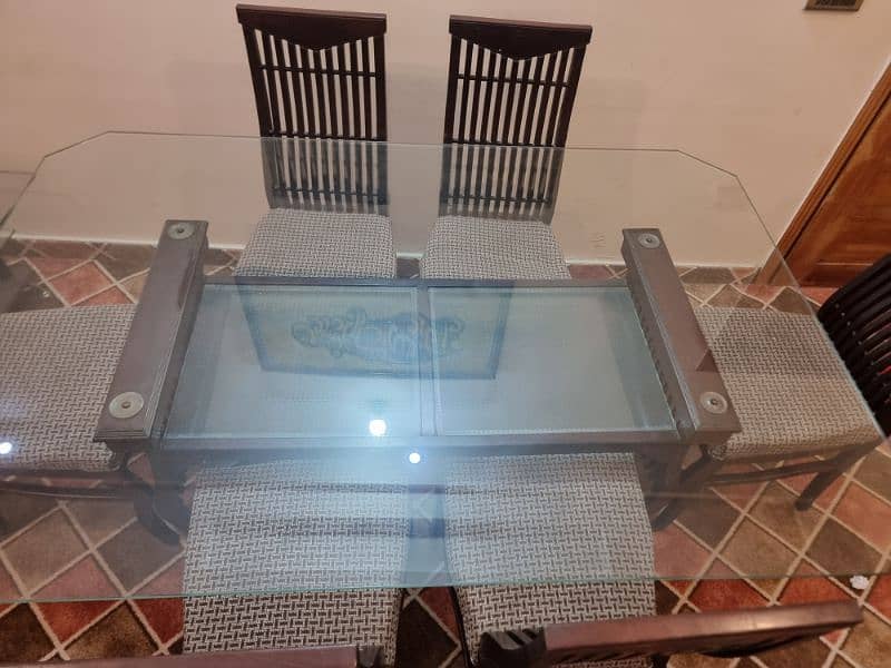 6 Seater Glass Dining Table 2