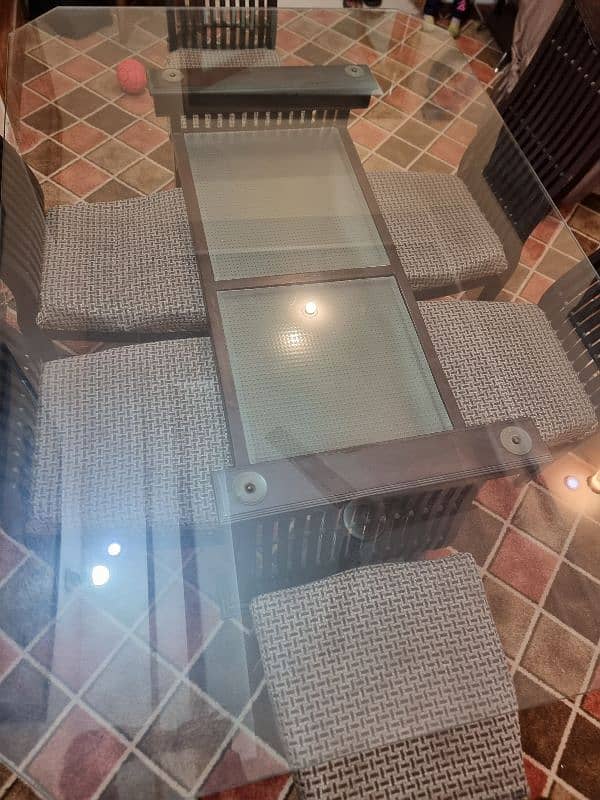 6 Seater Glass Dining Table 6