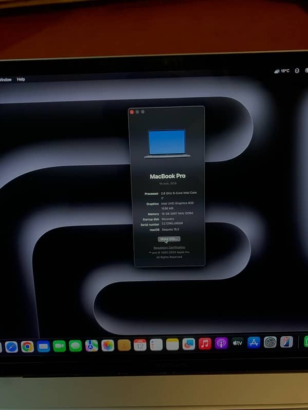 Macbook pro 2019 16’inch 512gb ssd 2