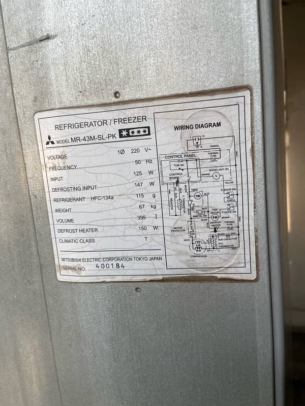 Mitsubishi Refrigerator Model MR-43M-SL-PK 3