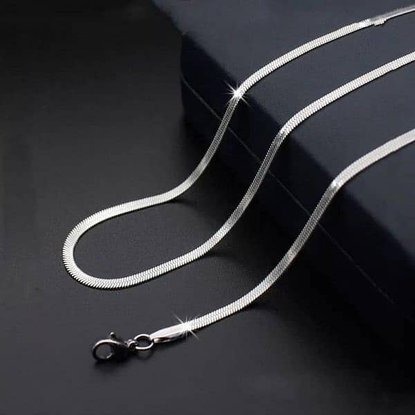 Plain silver plated chain 0