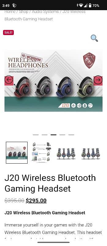 J20 Wireless + Wire Gaming Headphones 2