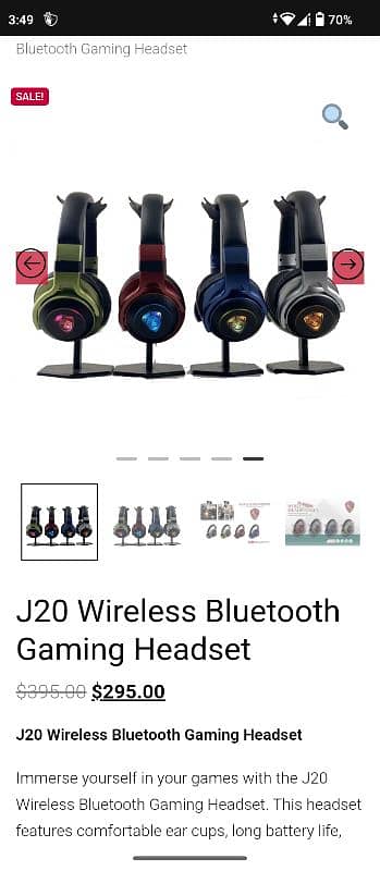 J20 Wireless + Wire Gaming Headphones 4