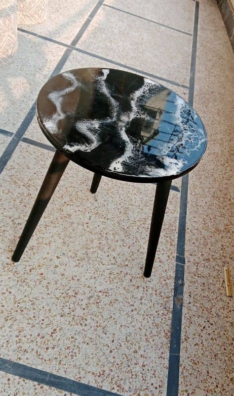 Elegant Resin Wooden table 15 inch width 0