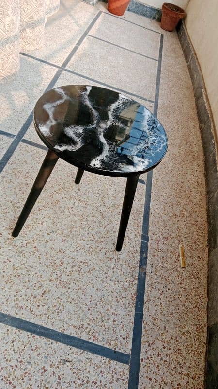 Elegant Resin Wooden table 15 inch width 1