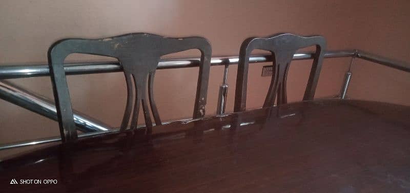 wooden dinning table with 6 chairs 3