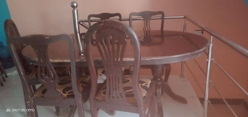 wooden dinning table with 6 chairs 5