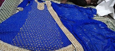 bridal walima mexi in royal blue