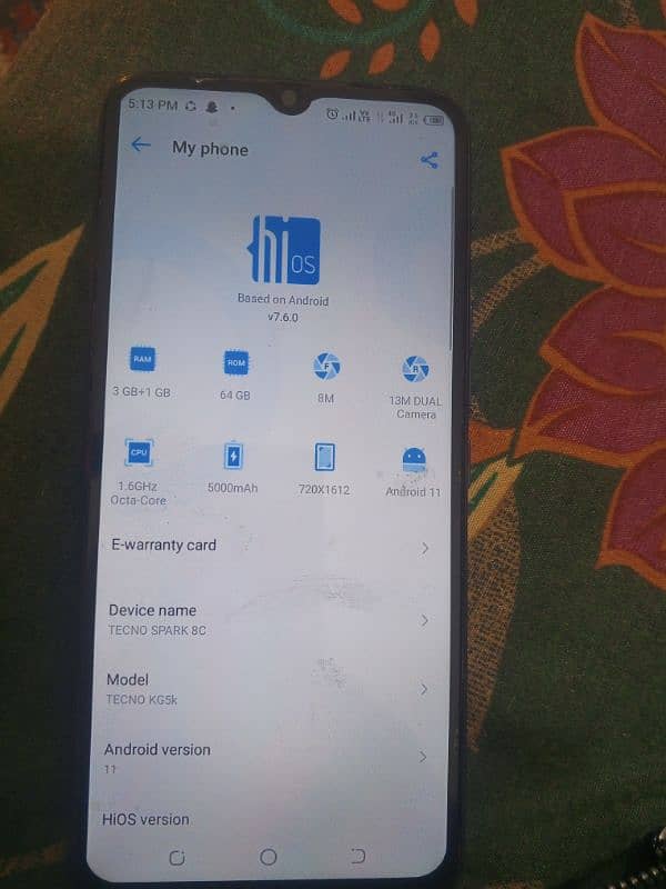 urgent sale. . . . Tecno spark 8c 4/64 gb memory. . . . Sirf mobile ha. . . 7