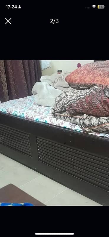 king size bed with side tables and mattress 1