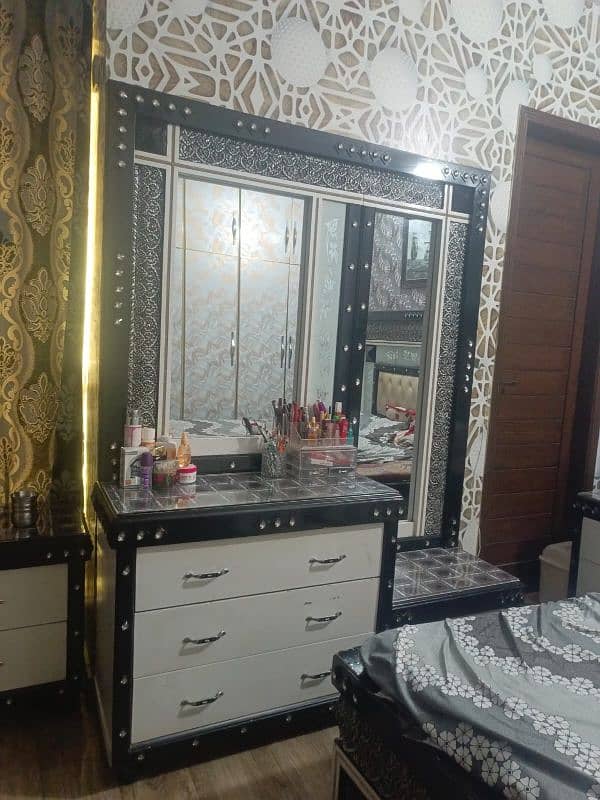 solid bed with dressing and showcase side tables urgent sale 1