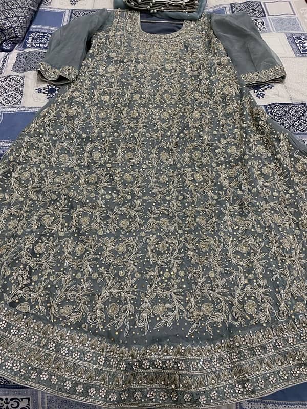 New wedding Maxi 3pcs Gray color ph: 03220773607 1