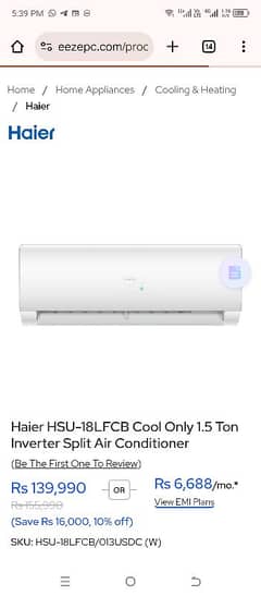 Haier Ac 1.5 ton