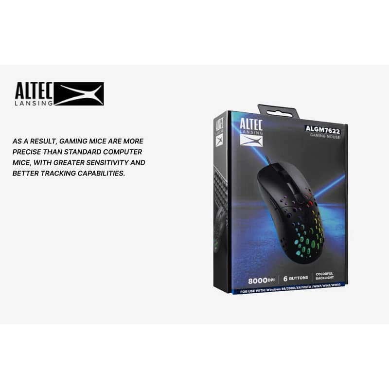 Altec Lansing ALGM7622 Wired E-sport RGB Gaming Mouse | 6 Button 5