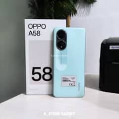 Oppo A 58  8+8//128  with box with wrnty argent sale