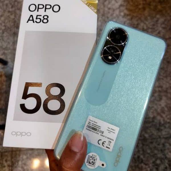 Oppo A 58  8+8//128  with box with wrnty argent sale 1