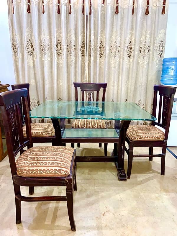 four seater wooden dining table 0