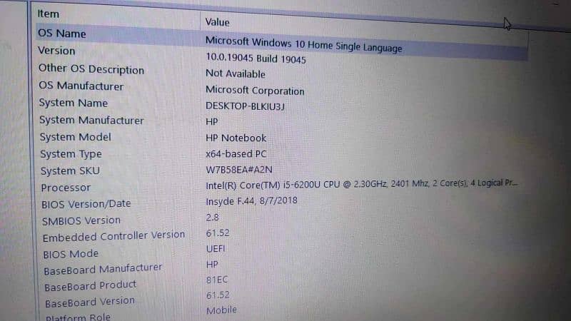 HP Pavilion NoteBook i5-6200U 10