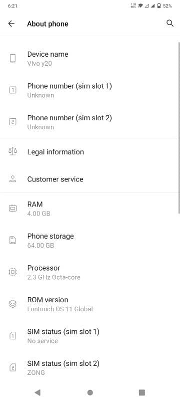 Vivo y20 4 64gb 5