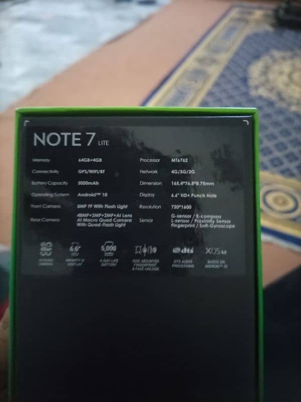 Infinix note 7 lite 4 64 with box for selling 7