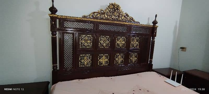 bed with side table dressing table and mattress for sale 1