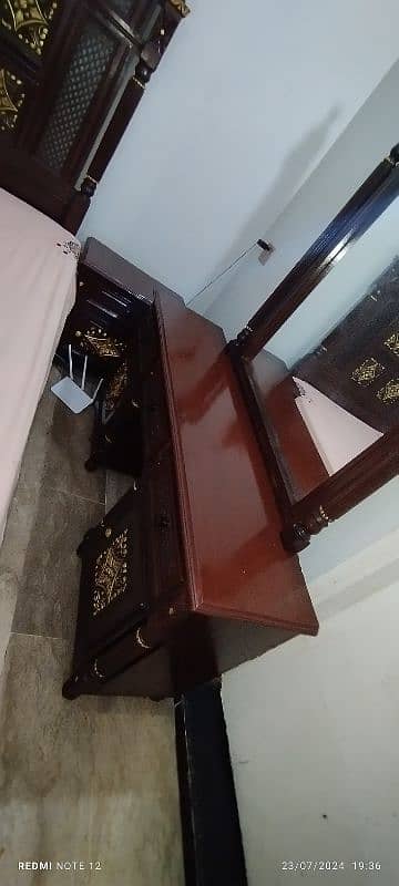 bed with side table dressing table and mattress for sale 3