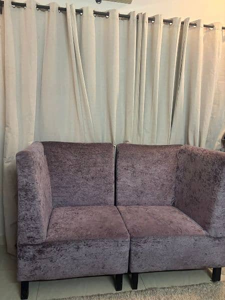 W single seater Sofas - Purple Velvet 1