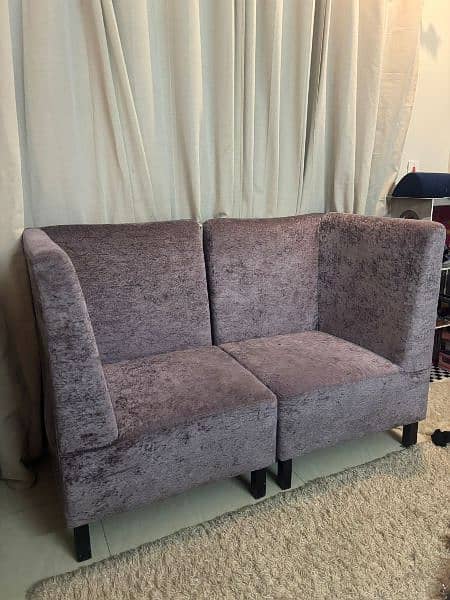 W single seater Sofas - Purple Velvet 2