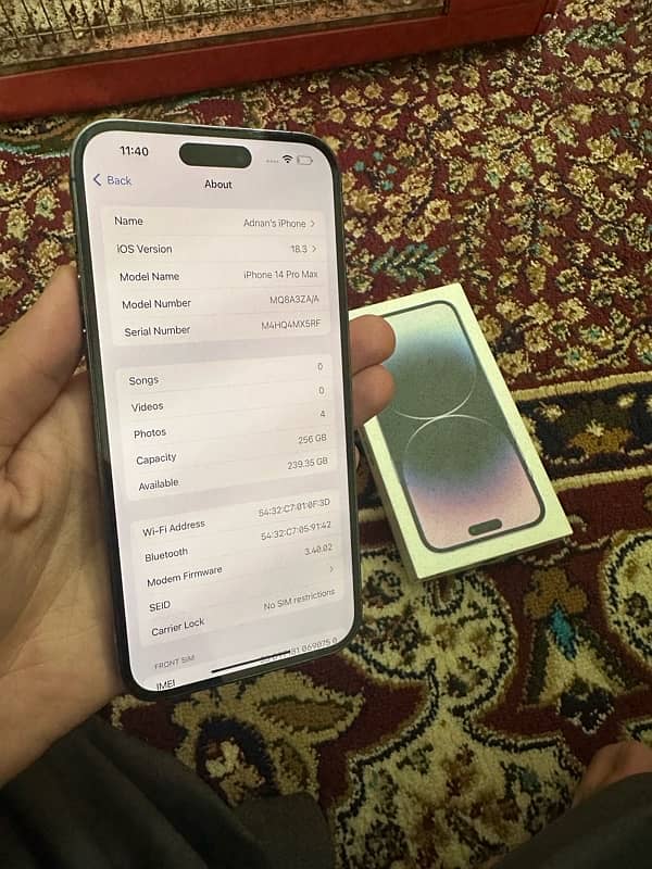 iPhone 14 pro max 256GB PTA approved 6