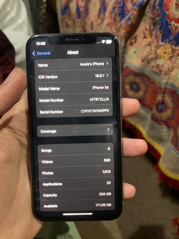 iPhone xs 256Gb Non PTA(silver) 73% Battery 0