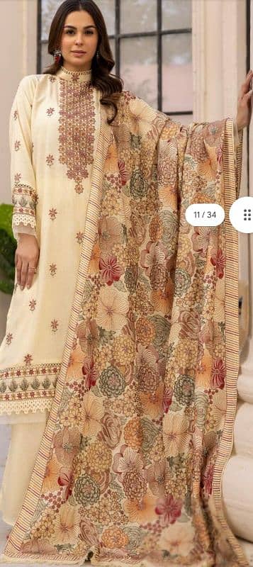 unstitched three piece cotton suits 03153527084 11