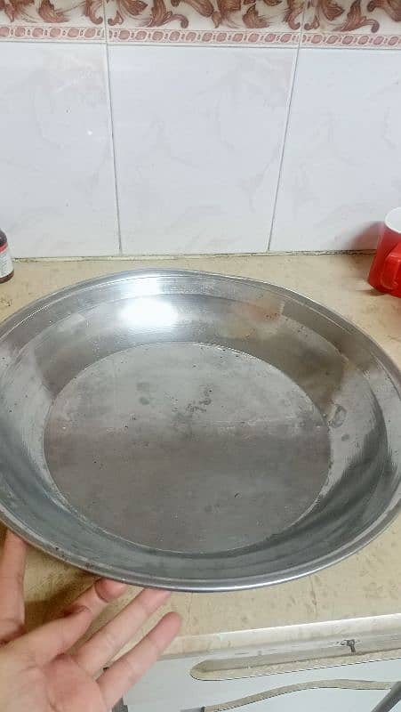 pure original stainless steel heavy big channa or big thaal 8