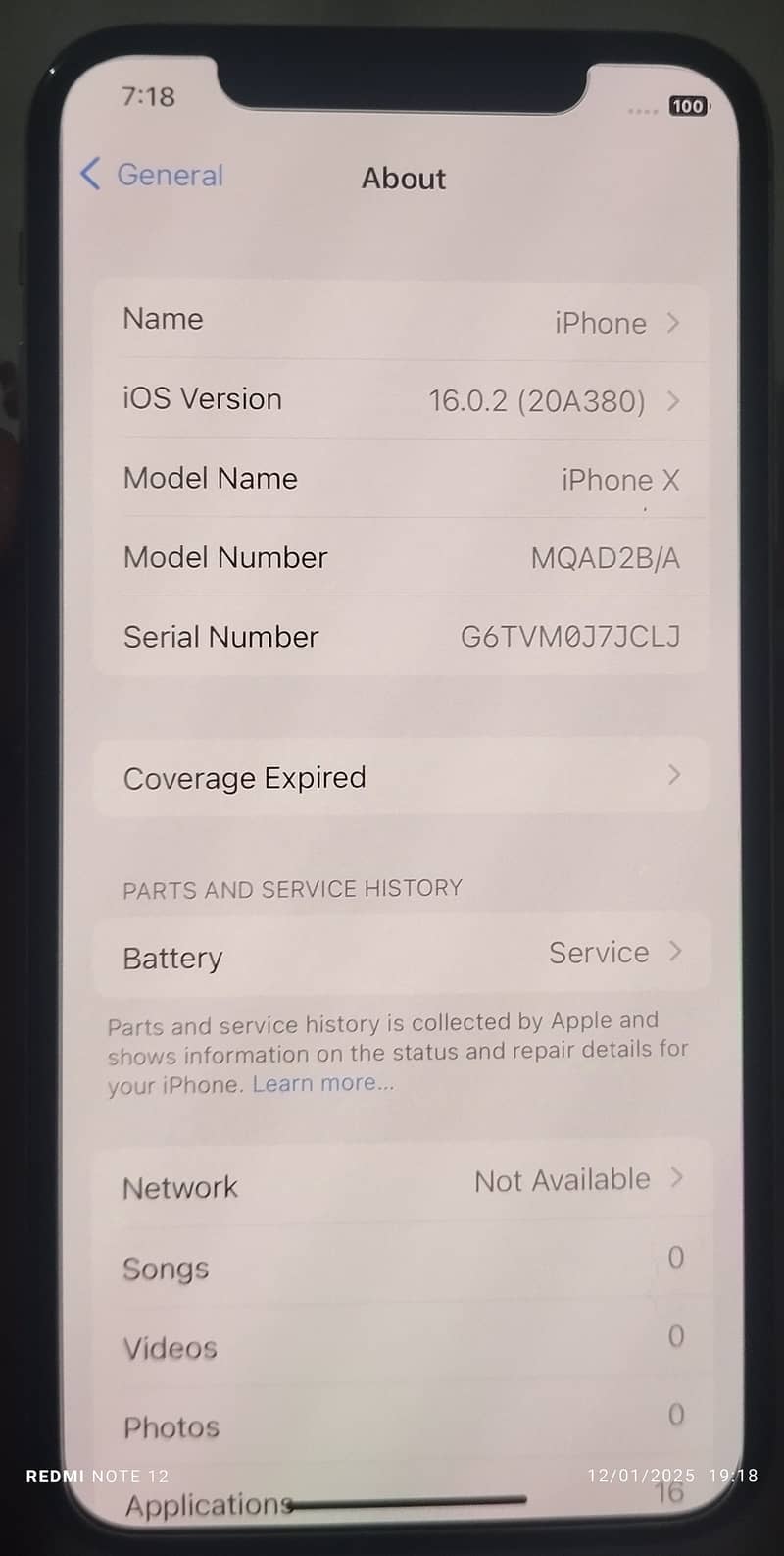 iPhone X non pta 64Gb Face Id Work Condition 8/10  (03416637157) 3