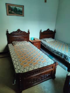 Chinioti single beds with mattress New