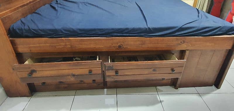 wooden bed with drawers 1