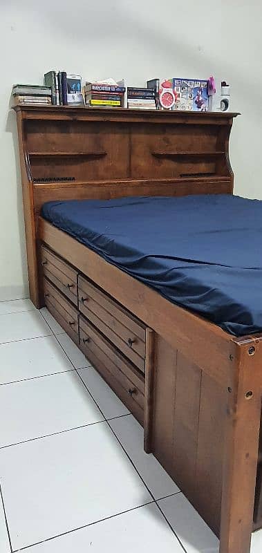 wooden bed with drawers 2