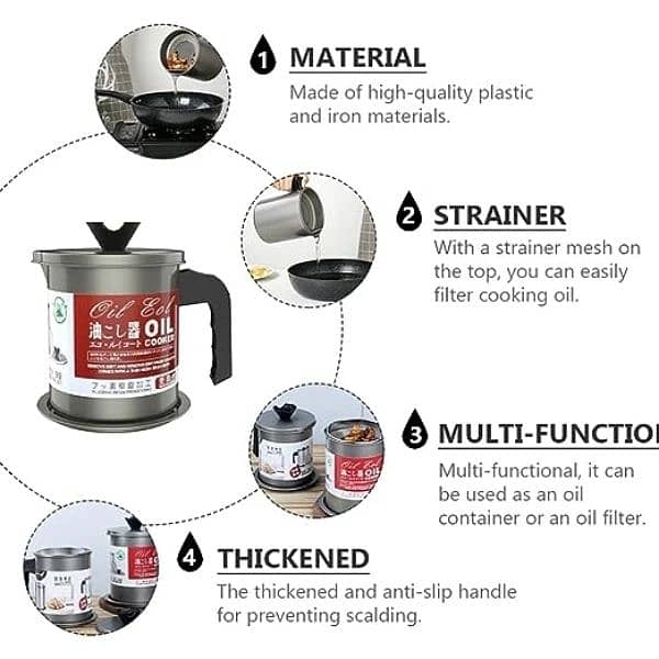 Oil Filter Pot For Kitchen, Oil Pot Container 4