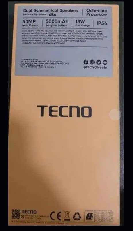 Tecno Camon 30c New Mobile Box Pack 0